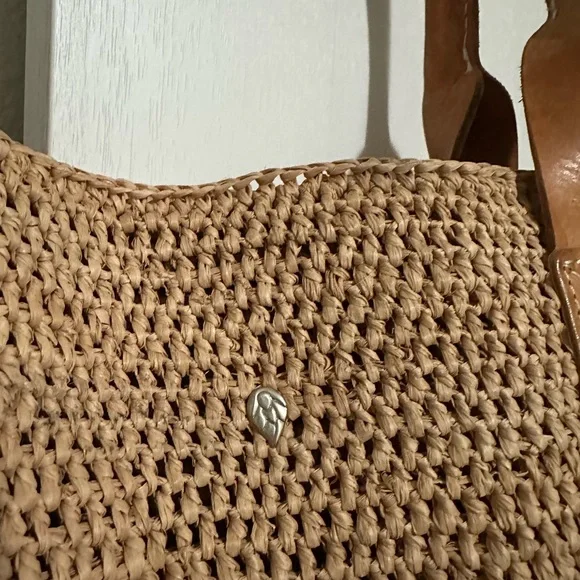 Helen Kaminski Natural Woven Tote with Tan Leather Handles - Picture 2 of 9